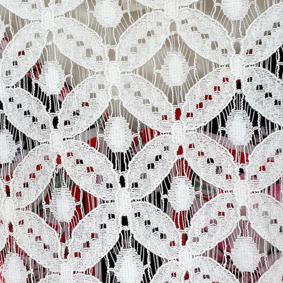 Fig & Flower Peasant Boho Tie Front Lace Back Tunic Long Sleeve MEDIUM - Picture 10 of 13